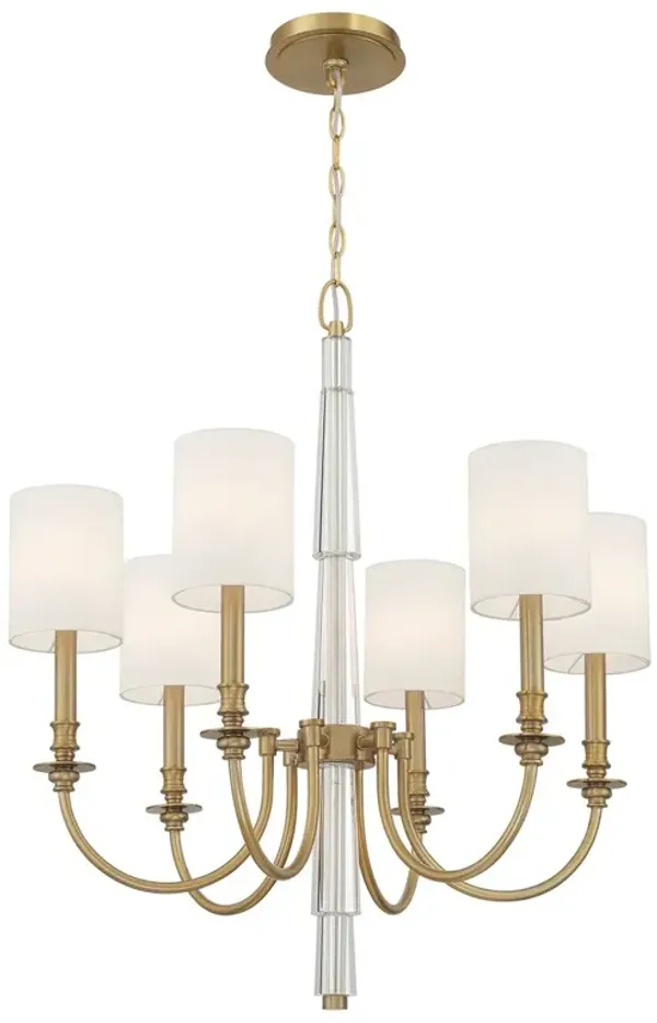 Lloyd 6-Light Chandelier - Aged Brass - Crystorama - Gold