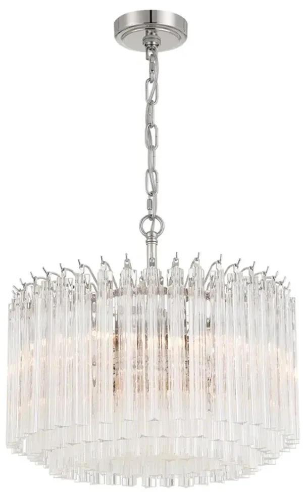 Lofton 5-Light Glass Chandelier - Crystorama - Silver