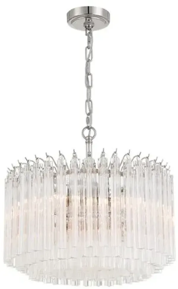 Lofton 5-Light Glass Chandelier - Crystorama - Silver