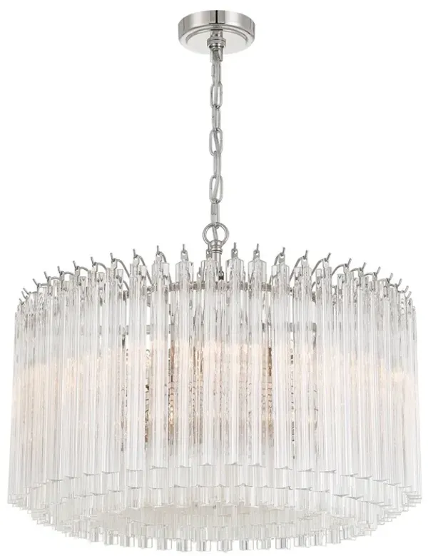Lofton 7-Light Glass Chandelier - Crystorama - Silver