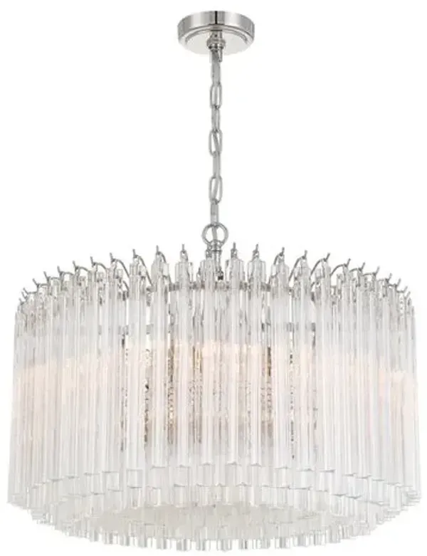 Lofton 7-Light Glass Chandelier - Crystorama - Silver