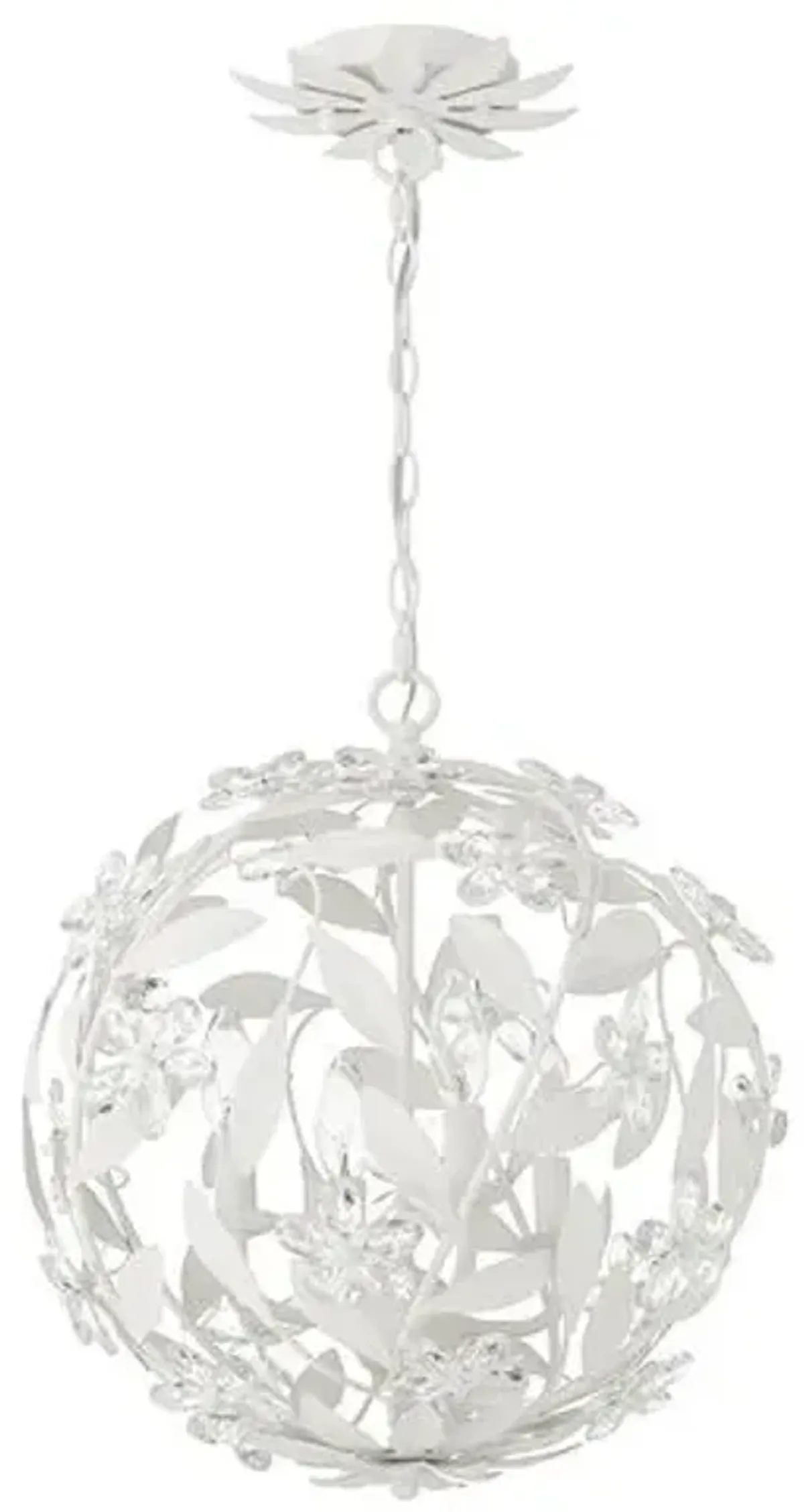 Marselle 4-Light Mini Hand Cut Floral Crystal Pendant - Crystorama - White