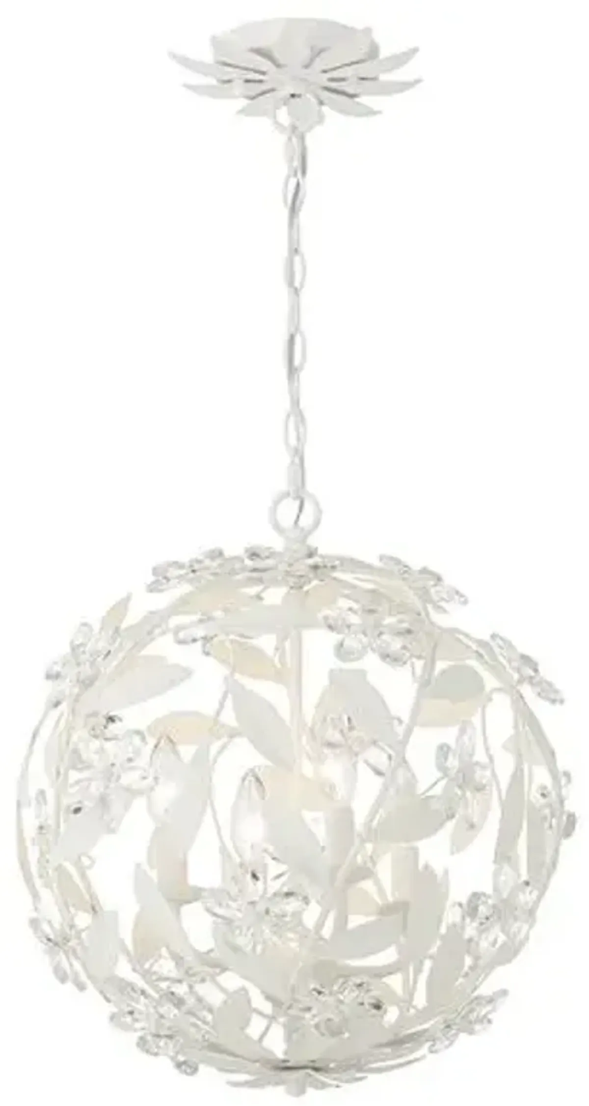 Marselle 4-Light Mini Hand Cut Floral Crystal Pendant - Crystorama - White