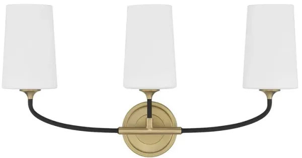 Niles 3-Light Bathroom Vanity Wall Sconce - Black Forged/Modern Gold - Crystorama