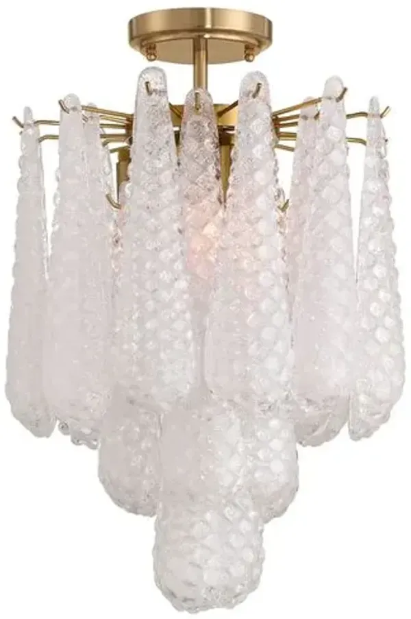 Ollie 4-Light Hand-Blown Glass Semi Flush Mount - Crystorama - Clear