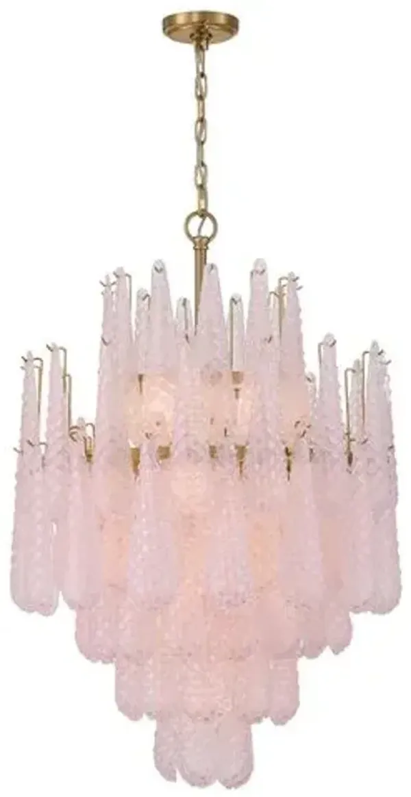 Ollie 16-Light Hand-Blown Glass Chandelier - Crystorama - Pink
