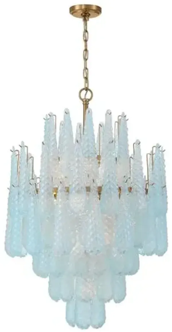 Ollie 16-Light Hand-Blown Glass Chandelier - Crystorama - Blue
