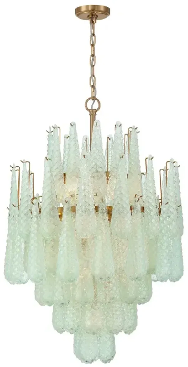 Ollie 16-Light Hand-Blown Glass Chandelier - Crystorama - Teal