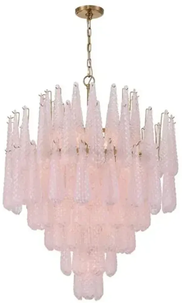 Ollie 21-Light Hand-Blown Glass Chandelier - Crystorama - Pink