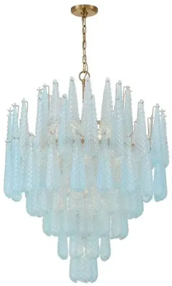 Ollie 21-Light Hand-Blown Glass Chandelier - Crystorama - Blue