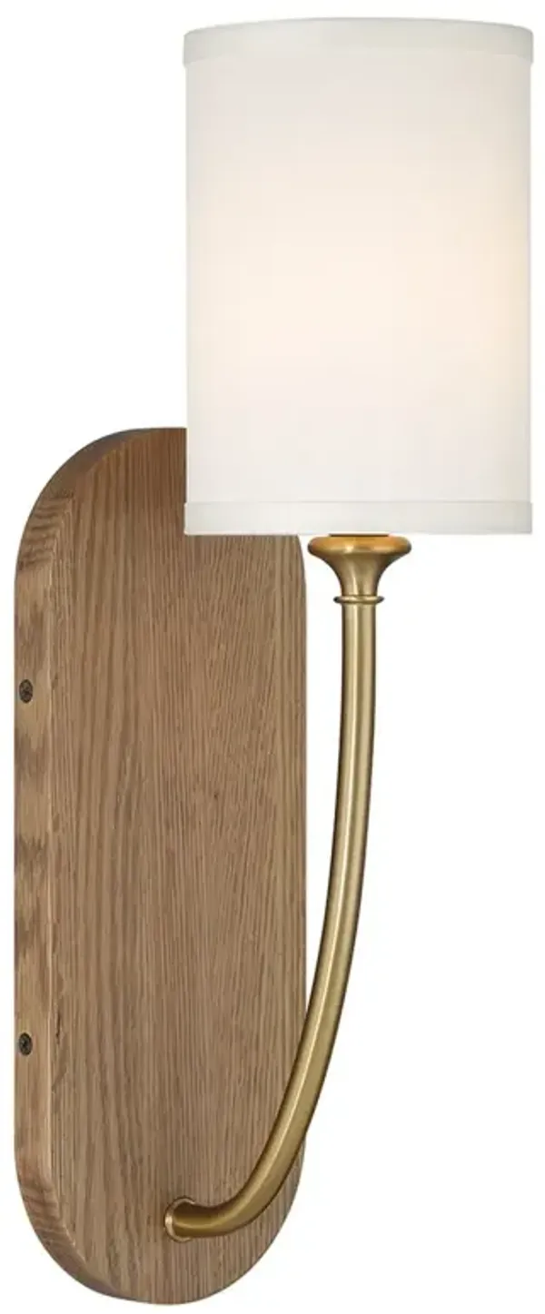 Preston 1-Light Wood Wall Sconce - Brown/Vibrant Gold - Crystorama