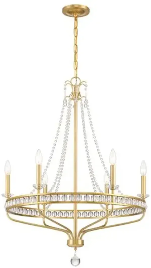Seville 6-Light Chandelier - Aged Brass - Crystorama - Gold