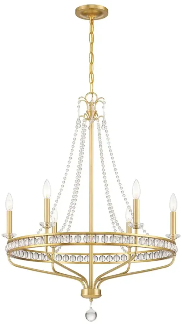 Seville 6-Light Chandelier - Aged Brass - Crystorama - Gold