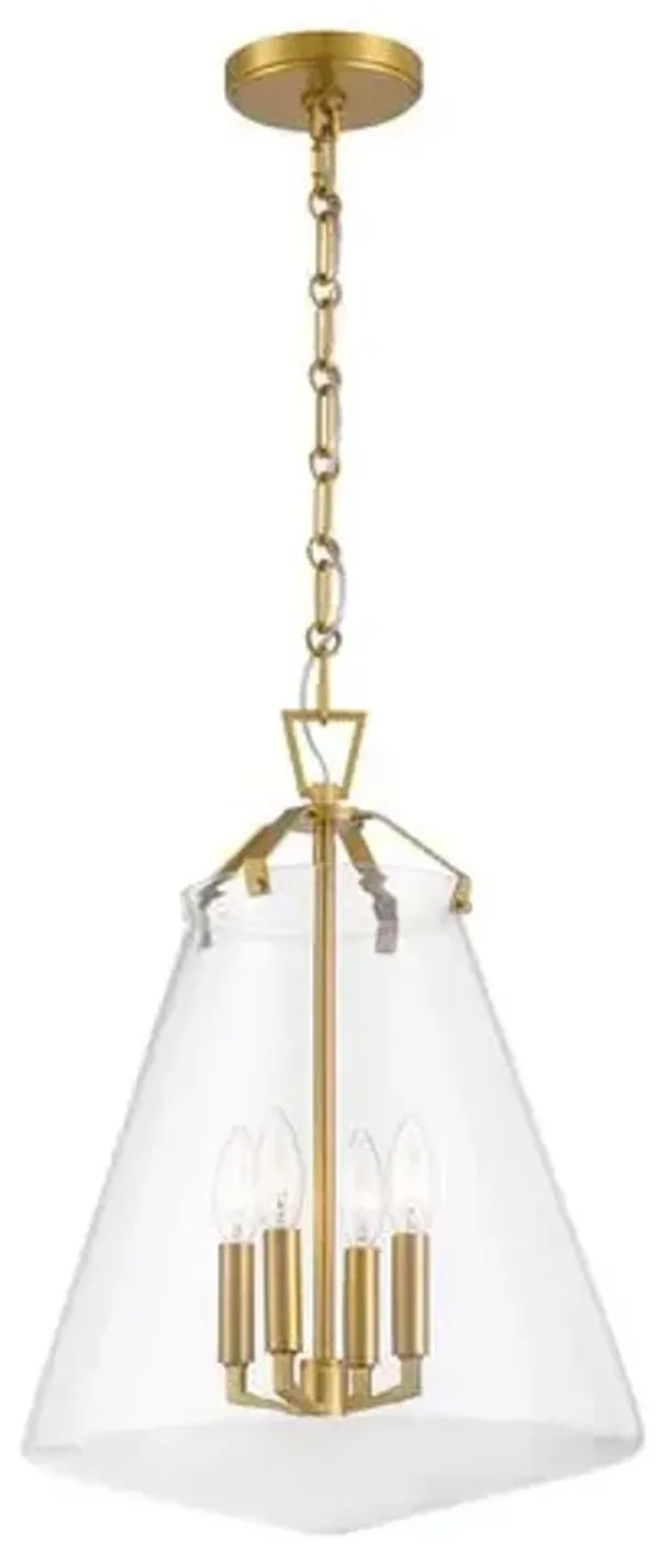 Voss 4-Light Glass Pendant - Crystorama - Gold