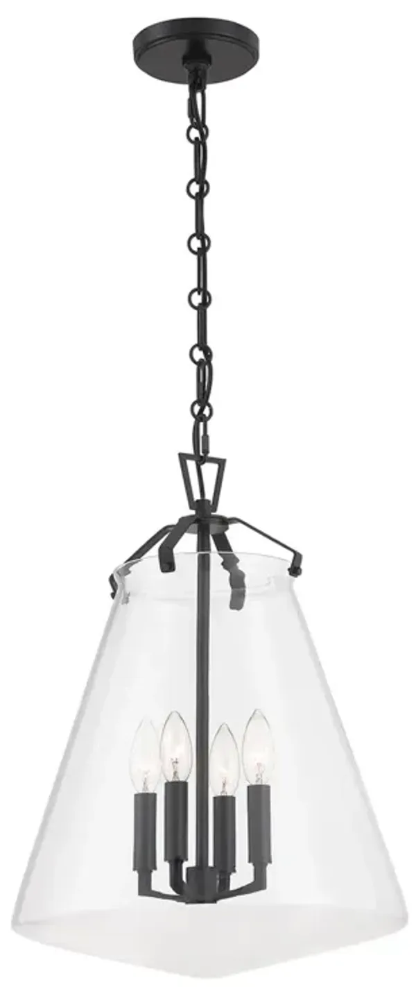 Voss 4-Light Glass Pendant - Crystorama - Black