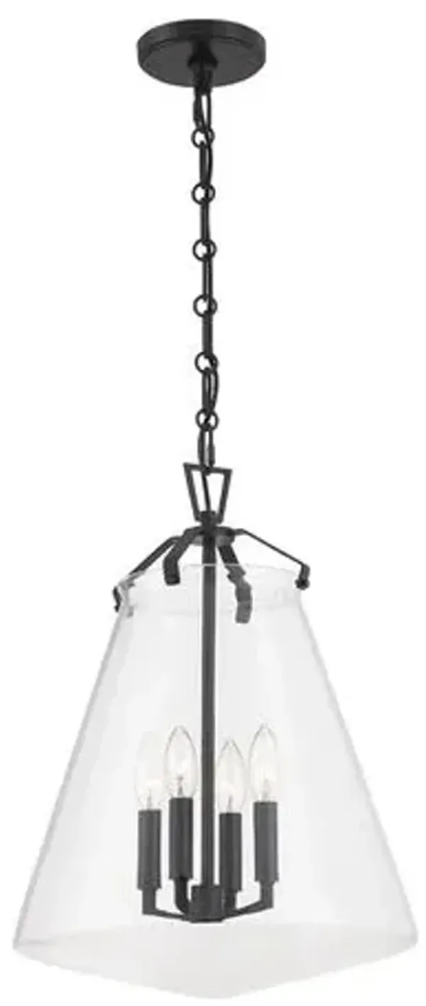 Voss 4-Light Glass Pendant - Crystorama - Black