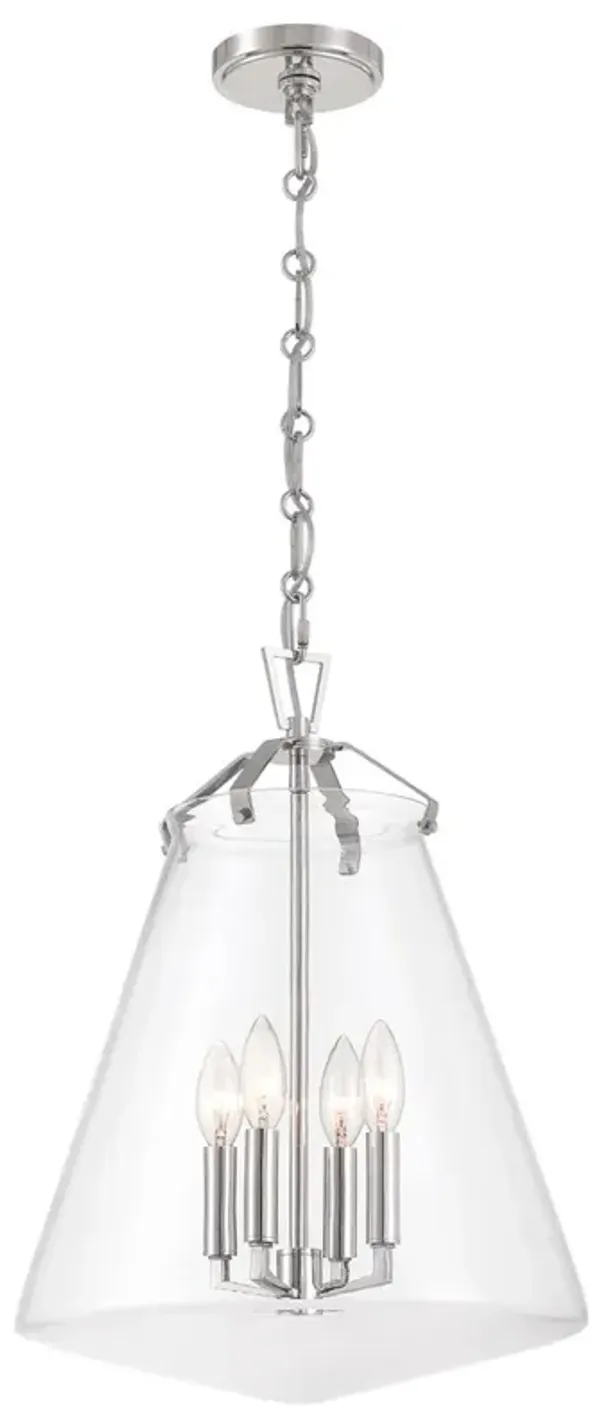 Voss 4-Light Glass Pendant - Crystorama - Silver