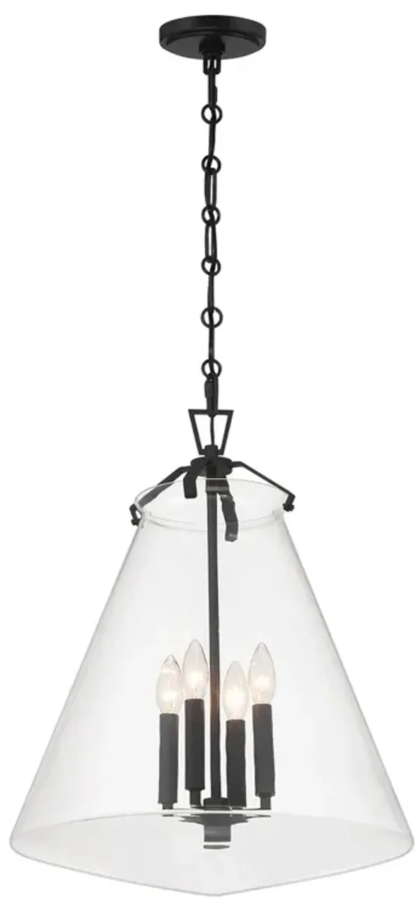 Voss 4-Light Glass Pendant - Crystorama - Black
