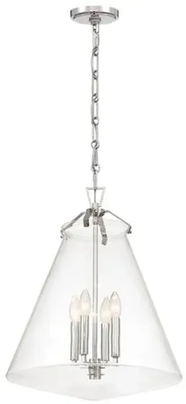 Voss 4-Light Glass Pendant - Crystorama - Silver