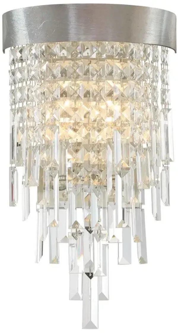 Winfield 2-Light Hand Cut Crystal Wall Sconce - Antique Silver - Crystorama