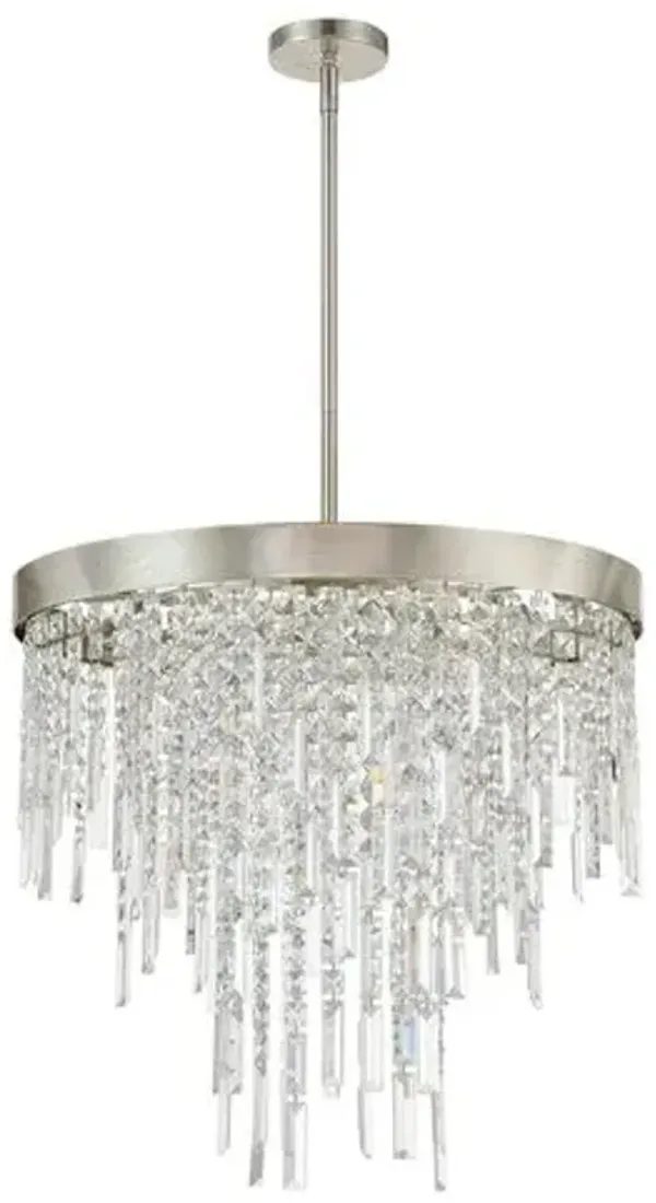 Winfield 6-Light Hand Cut Crystal Chandelier - Antique Silver - Crystorama