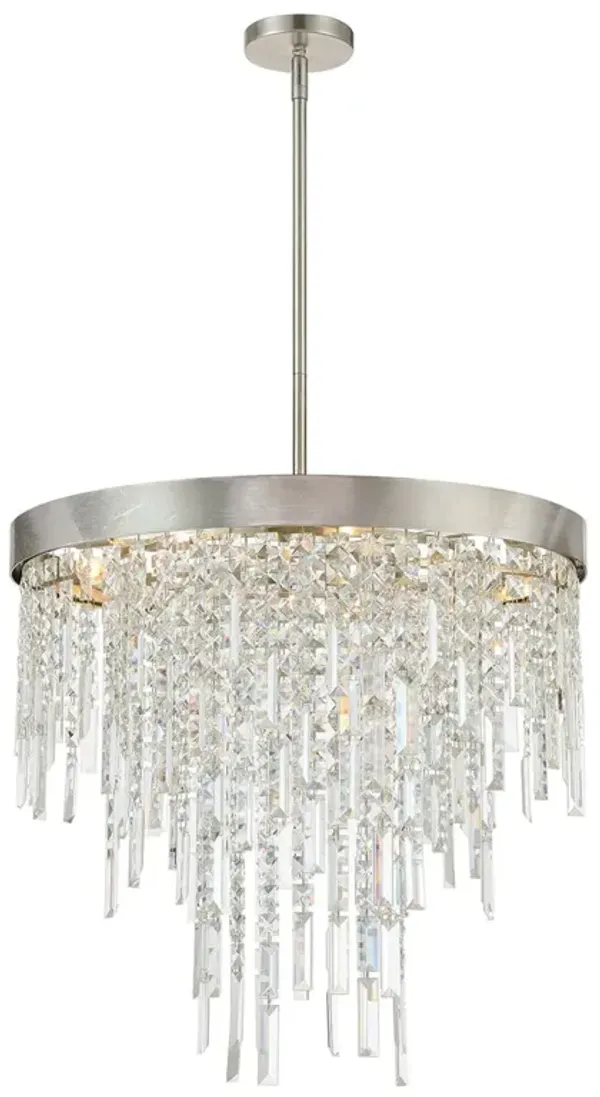 Winfield 6-Light Hand Cut Crystal Chandelier - Antique Silver - Crystorama