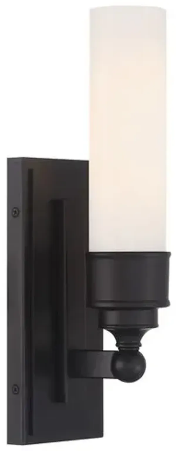 Wilcox 1-Light LED Bathroom Wall Sconce - Crystorama - Black