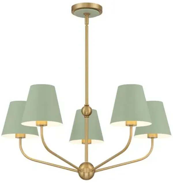 Xavier 5-Light Chandelier - Crystorama - Green