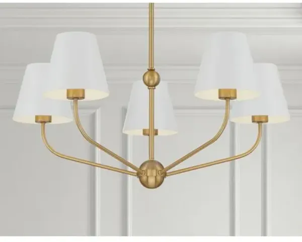 Xavier 5-Light Chandelier - Crystorama - White