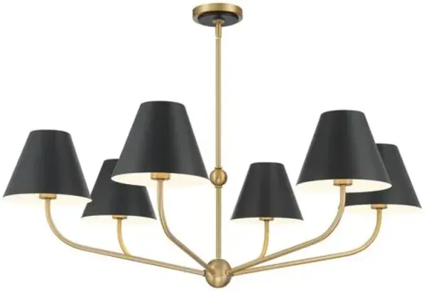 Xavier 6-Light Chandelier - Crystorama - Black