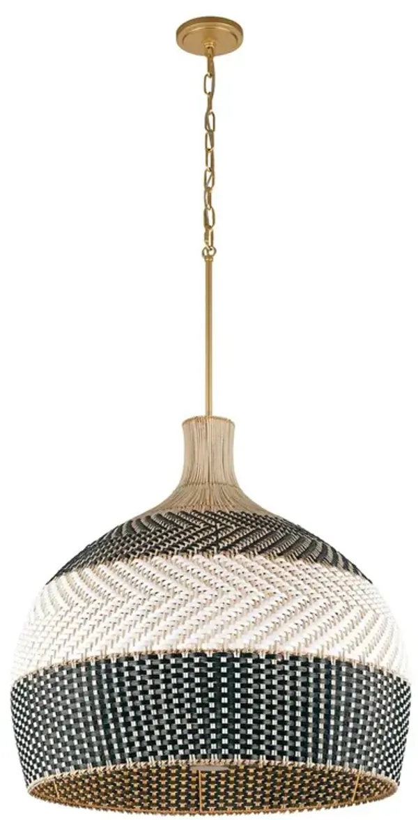 Zanzibar 6-Light Pendant - Soft Gold/Black - Crystorama - Handcrafted