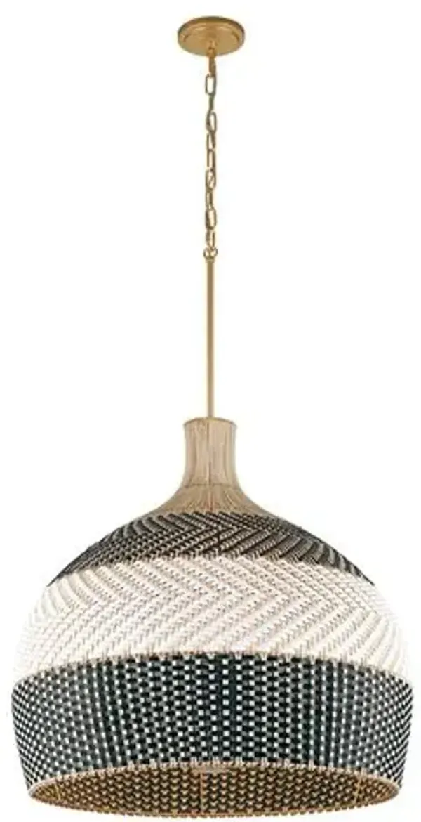 Zanzibar 6-Light Pendant - Soft Gold/Black - Crystorama - Handcrafted