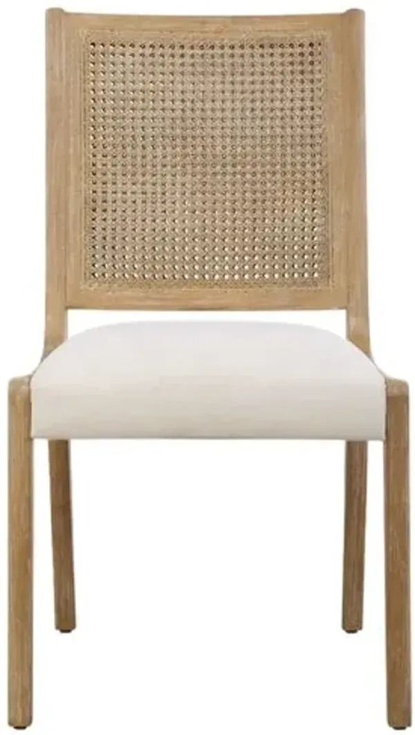 Set of 2 Mila Cane Dining Side Chairs - Brown