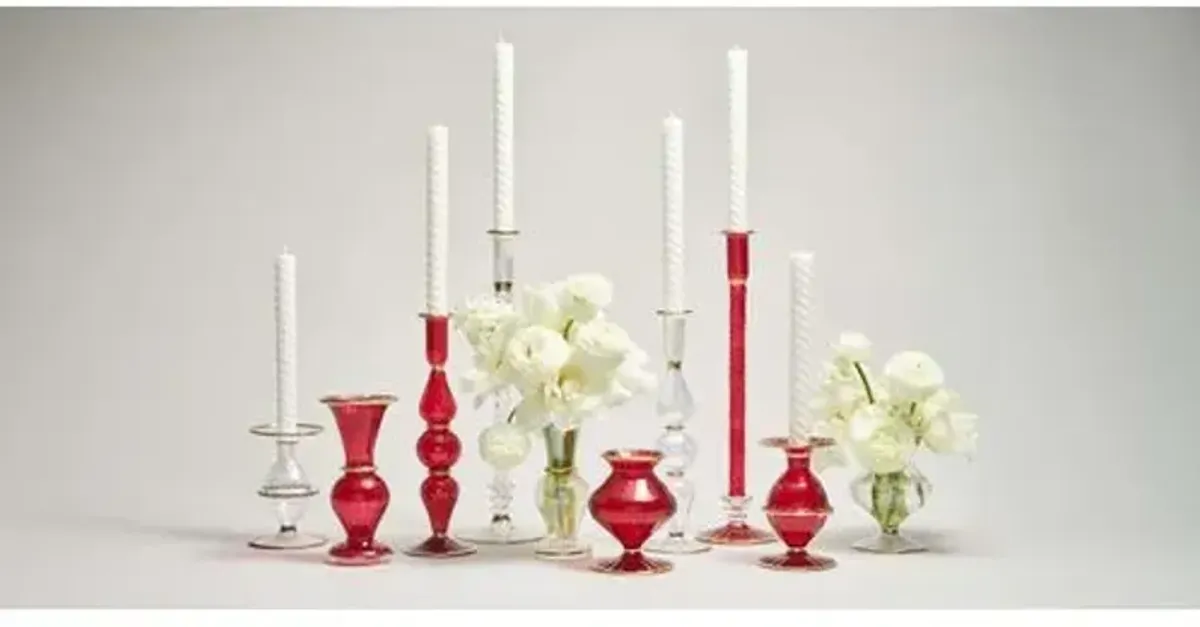 Braid Candlestick - Kim Seybert - Red