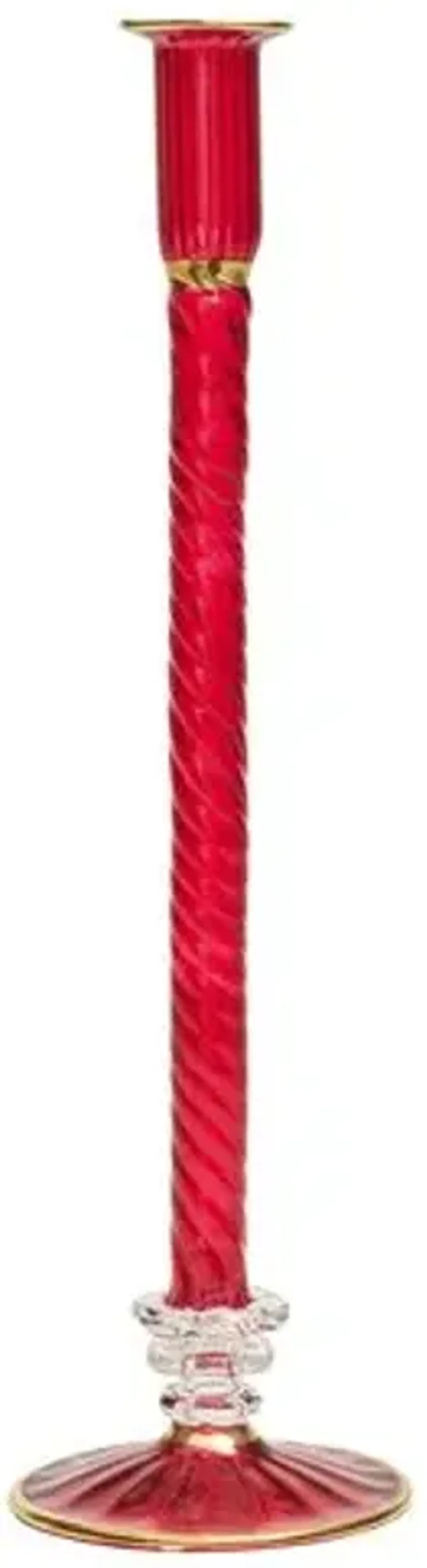 Braid Candlestick - Kim Seybert - Red