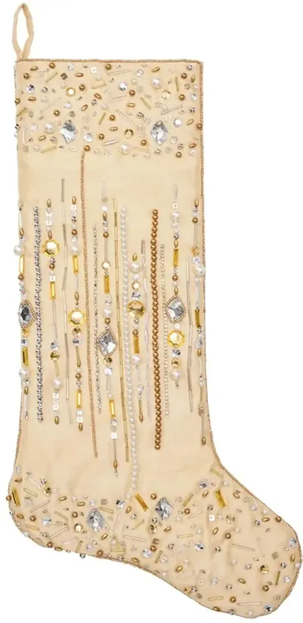 Gilded Sparkle Stocking, Gold/Crystal
