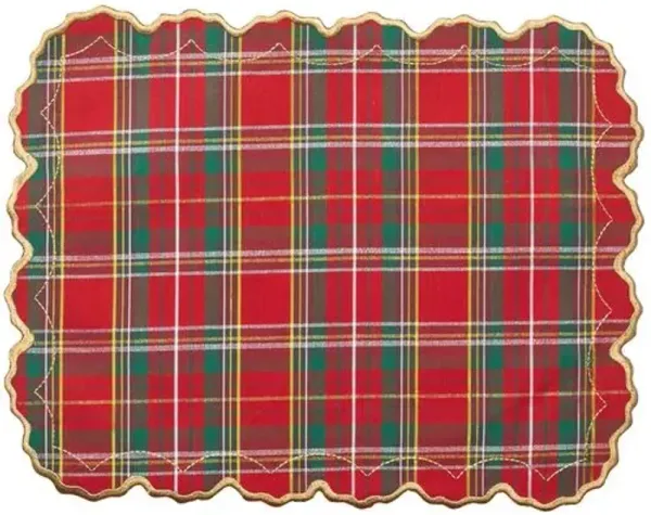 Set of 4 Holiday Threads Placemat - Red/Green/Gold - Kim Seybert - Multi
