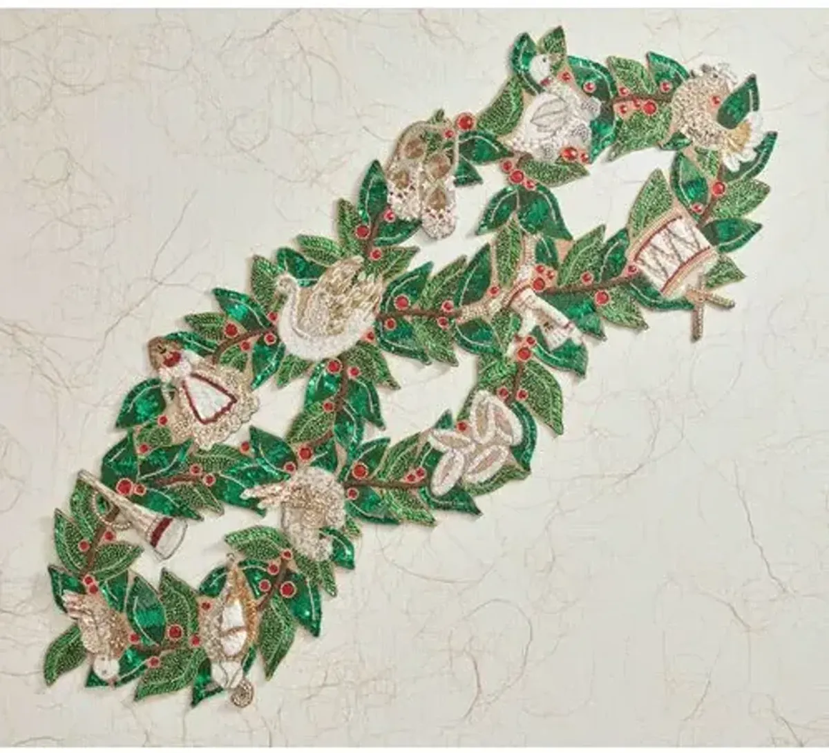 Xmas Carol Runner - Red/Green/Gold - Kim Seybert - Multi