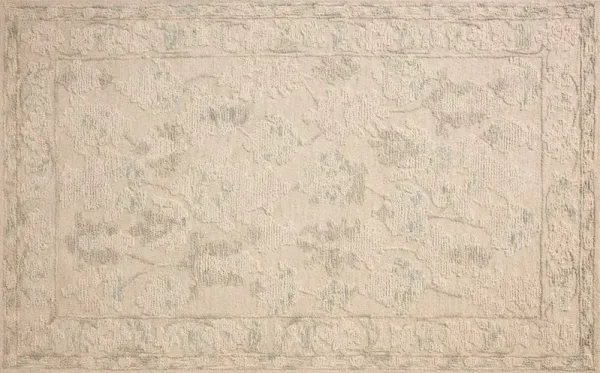 Orra Hand Tufted Wool Rug, Ivory/Sky