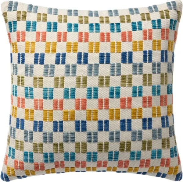 Amarae  22" Hand Loomed Pillow, Multicolor