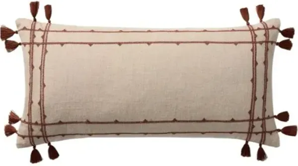 Arvion 12''x27'' Linen Lumbar Pillow - Natural/Rush