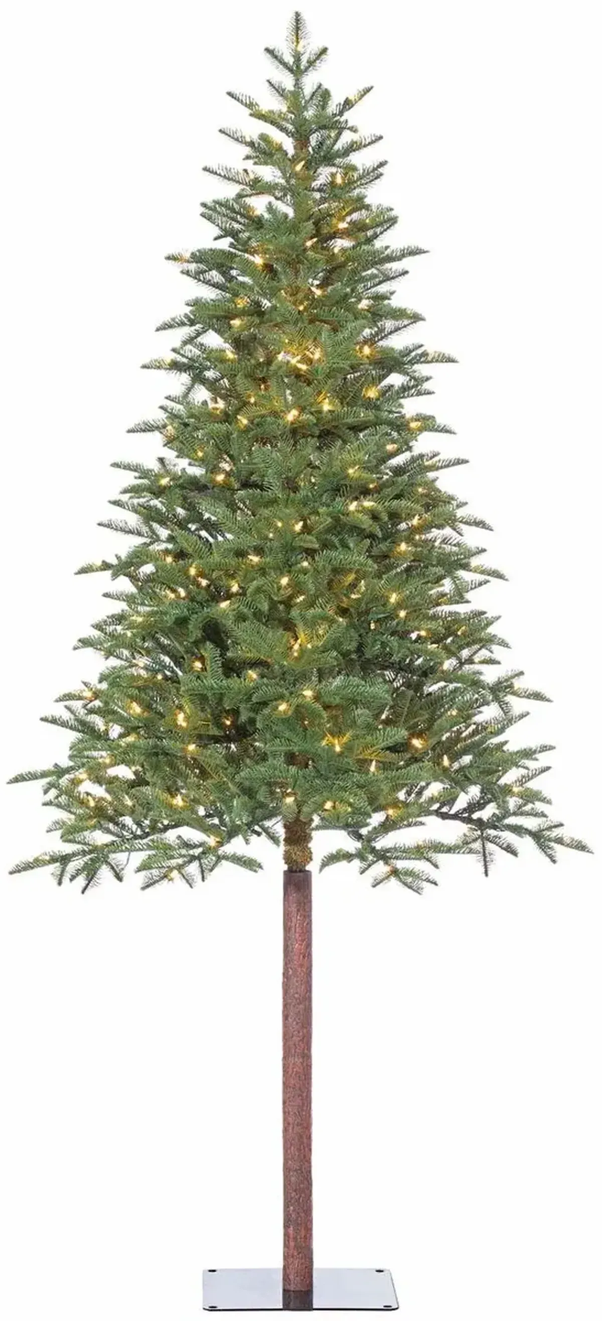 7' Pencil Pine Tree With 350 Warm White LED Lights