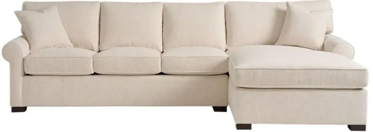 Jackie Sectional Chaise, Sand Crypton Performance