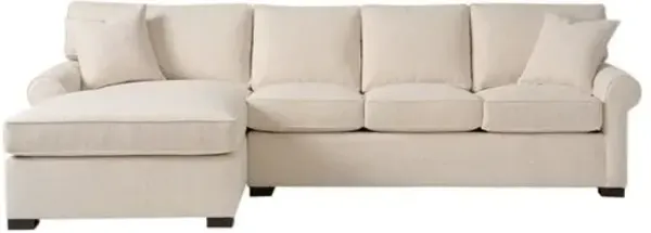 Jackie Sectional Chaise - Sand Crypton Performance - Handcrafted - Beige - Comfortable, Sturdy, Stylish, Eco-Friendly, Eco-Friendly