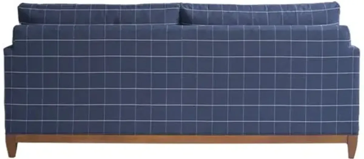 Rawley Track Arm Sofa - Indigo Plaid Crypton Performance - Handcrafted