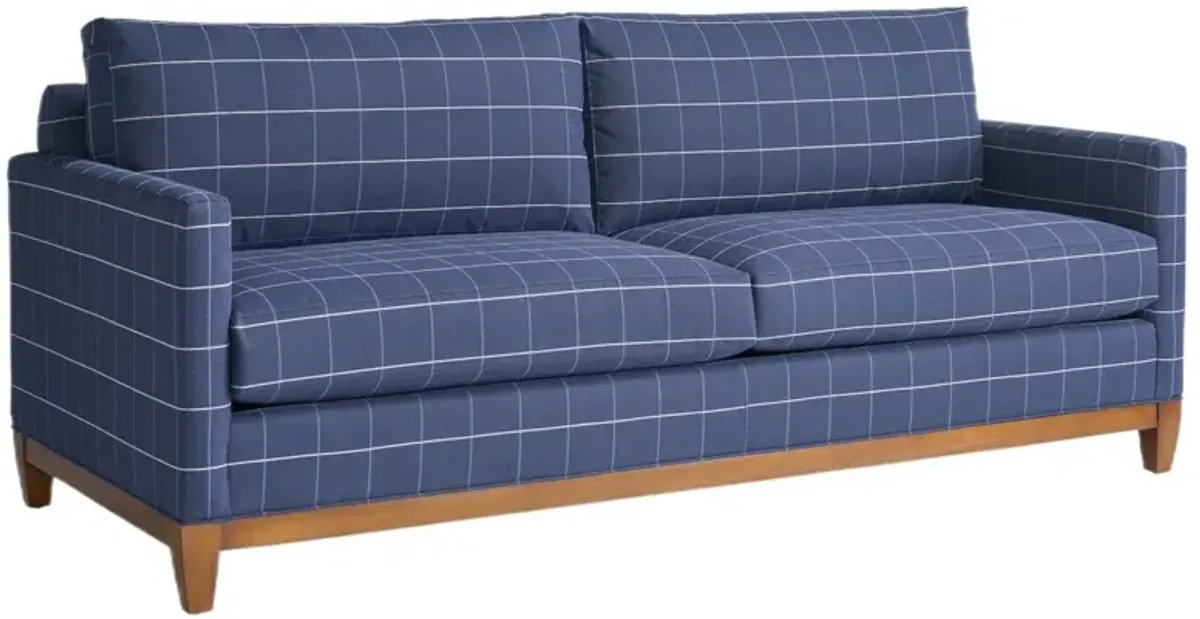 Rawley Track Arm Sofa, Indigo Plaid Crypton Performance