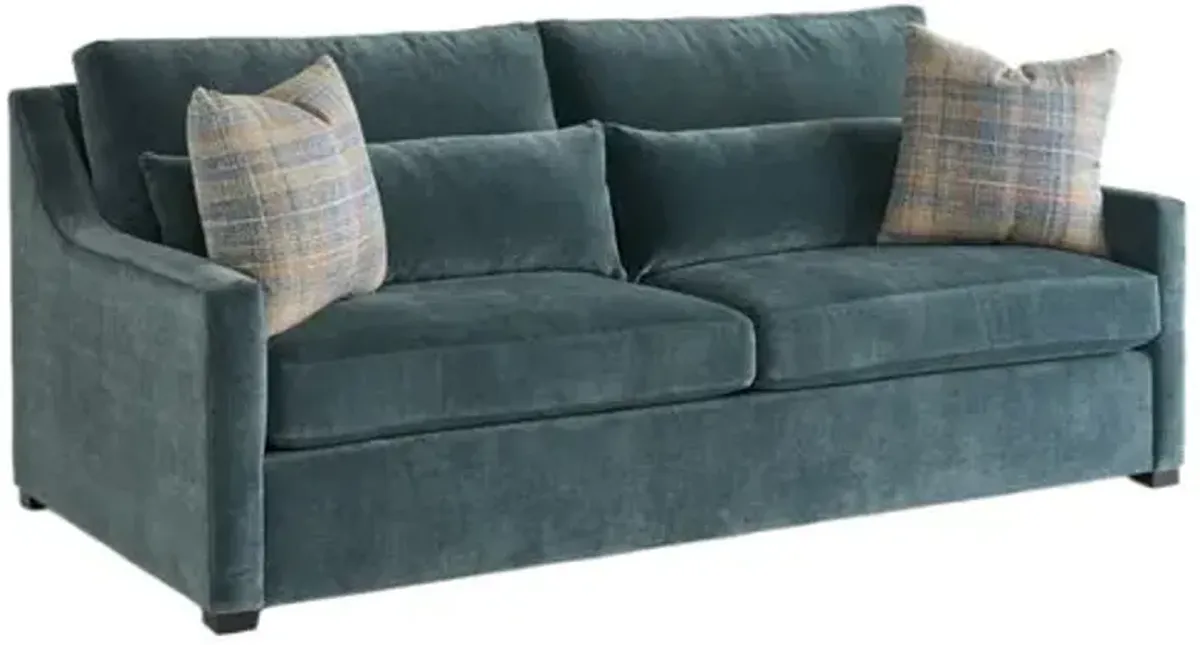 Westwood Sofa - Harbor Blue Velvet Recycled Performance - Handcrafted