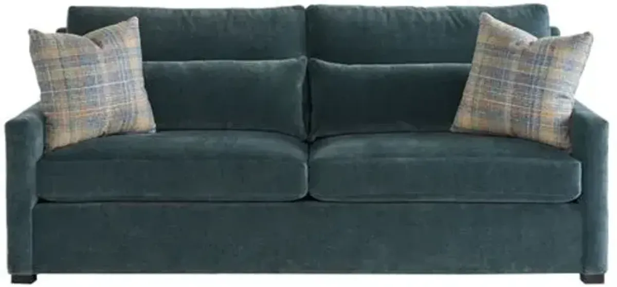 Westwood Sofa - Harbor Blue Velvet Recycled Performance - Handcrafted