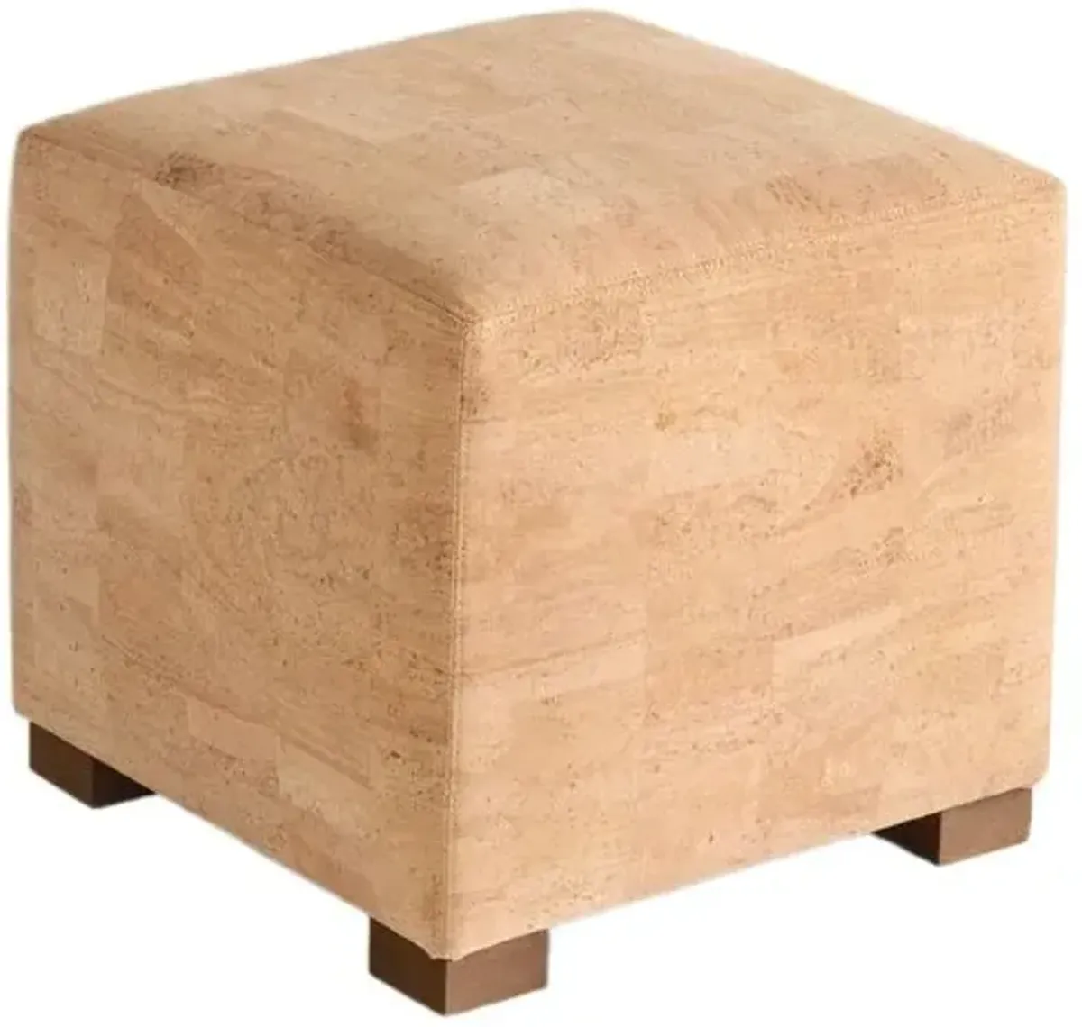 Canto Square Ottoman - Natural Cork - Handcrafted - Beige