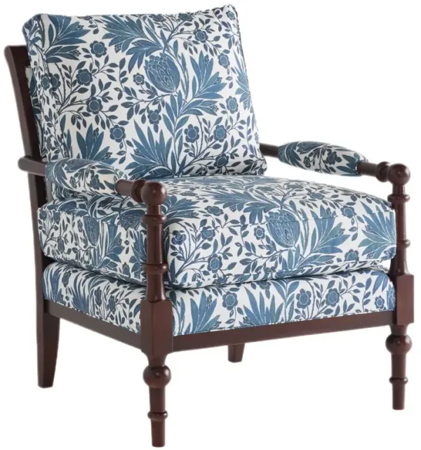 Lucy Exposed Wood Chair, Ink Floral